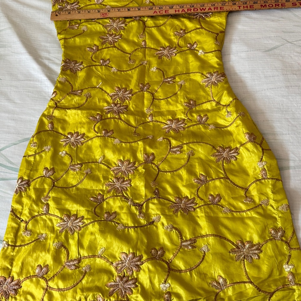 Floral Embroidered Yellow Dress